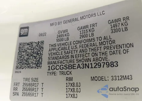 2022 Chevrolet Colorado 2Wd Short Box Wt from USA, damaged, VIN 1GCGSBEA3N1297983